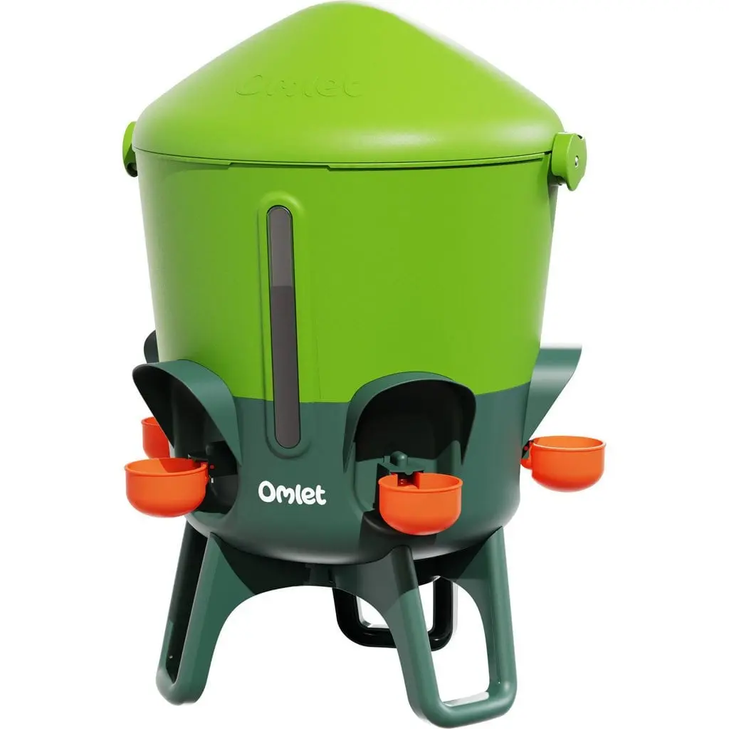 Omlet 35708 Leaf Shape 3 gal Chicken Water Dispenser, Farm Poultry Hydration Aid, Feeding Tool Drinking Bowl