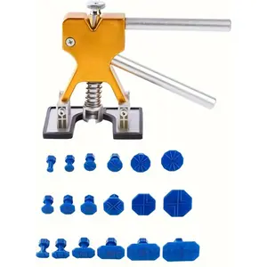 Auto Dent Puller Kit Paintless Car Dent Removal Tools with Glue Gun Bridge Puller Auto Body Repair Set for Cars Motorcycles Home Appliances DIY Fix