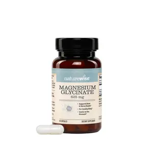 NatureWise Magnesium Glycinate 625 mg - Chelated Magnesium Glycinate for Sleep, Relaxation, Muscle & Bones* - Gentle on Stomach, Vegan - USA Manufactured