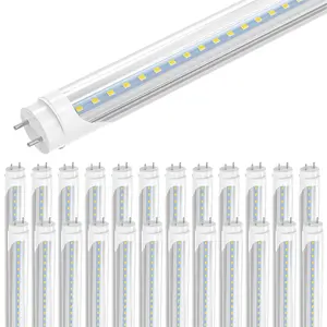 25pcs 4ft LED tube lights G13 bi-pin dual end T8 Shop light bulbs, 22W, 6000K Cool white, Clear cover, T10 T12 fluorescent replacement, remove ballast, Ceiling light for garage warehouse workbench