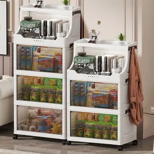 Multi-Layer Kitchen Storage Rack, Dustproof Standing Cabinet, Modern Storage Cabinet, Home Dining Sideboard, Multi-Functional Cupboard, Space-Saving Organizer