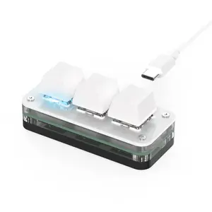 Macropad Macro Programming Keyboard RGB Mini Hot Swap Gaming Custom Knob Keypads Red Switch 3 Keys  For Photoshop Multimedia Left-Handed RGB Gaming Macro Keyboard