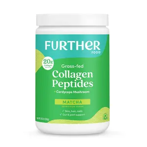 Further Food Matcha Collagen Peptides 20g - Grass-Fed Collagen Peptides for Skin, Hair, Nails & Joint Support