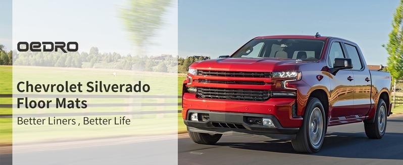 YITAMOTOR Black TPE All-Weather Floor Mats for Chevy Silverado/GMC Sierra 1500 Crew Cab, Chevy Silverado/GMC Sierra 2500 HD/3500 HD Crew Cab 1st & 2nd Row Non-Slip Snap-in Clips Sturdy Durable Pet-Friendly Car Accessories Truck Protector