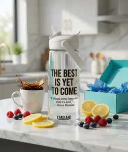 The Best Is Yet To Come CamelBak 25oz Tritan Flip Straw Water Bottle | Leak-Proof Mug With Lid & Soft Handle Cup, Portable Tumbler, Washable And Reusable Lightweight Drinkware