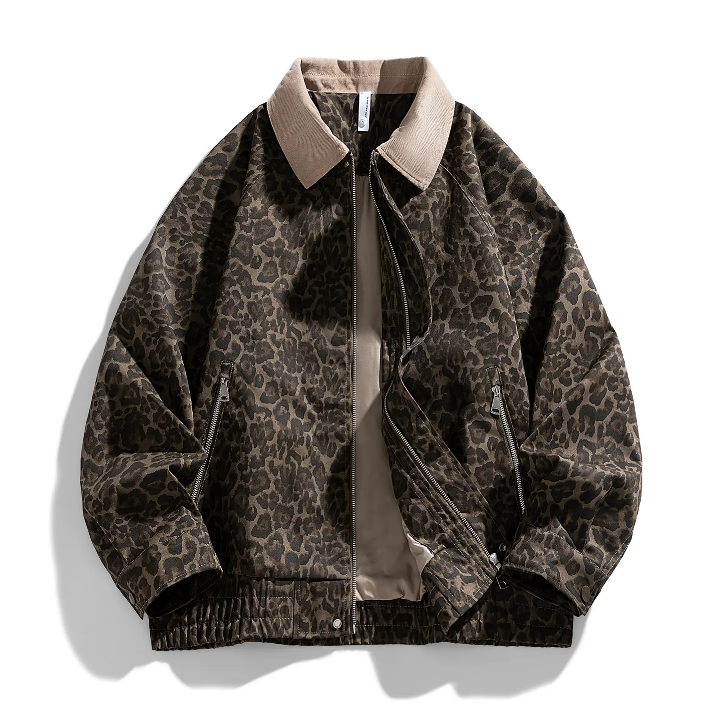 Vintage Leopard Print Lapel Lightweight Spring/Autumn Jacket Trendy Casual New Coat quilted Functionality Y2k jacket winter Stylish outfits