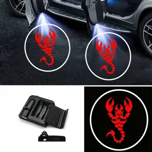 2-Pack/4-Pack Creative Scorpion Logo Car Door Welcome Light, Wireless Sensor Projector, HD Non-Fading, Smart Sensing, Fits Various Vehicles