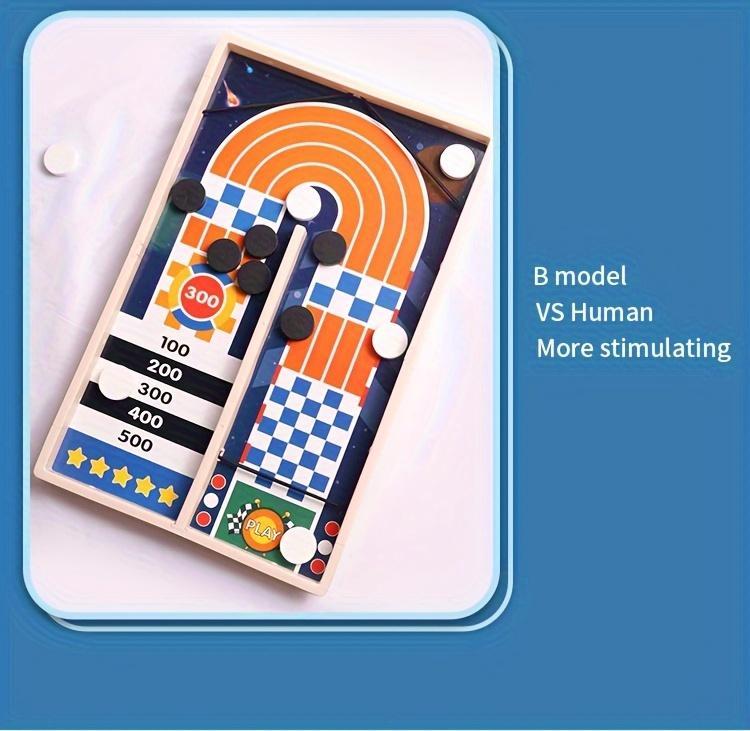 Wooden Catapult Chess for Two Players - Desktop Launching Fun Parent-Child Interactive Competitive Battle Game, Educational Toy for Halloween, Thanksgiving, Christmas, and Birthday Gifts. Some Patterns, Accessories, and Colors May Vary