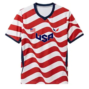 Men's Unisex USA Pride Soccer Jersey - Red White and Blue Inspired Design, Quick-Dry Moisture-Wicking Crew Tee, Quality Alternative, Support Small Business, Multi-Scenario Top, Soccer Jerseys