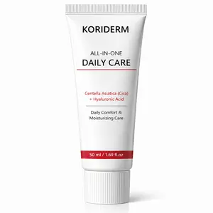 KORIDERM All-In-One Daily Moisturizing Face Cream with Centella Asiatica & Hyaluronic Acid, Lightweight and Oil-Free for All Skin Types, Fragrance-Free Summer Moisturizer