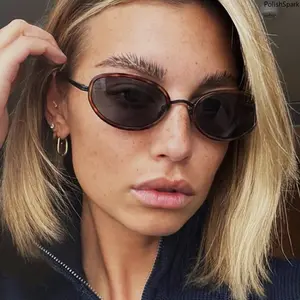 90s Vintage Oval Sunglasses for Women Men | UV400 Protection Tortoiseshell Frame Sunglasses, Trendy Y2K Retro Small Frame Shades for Daily Wear Streetwear Photoshoot