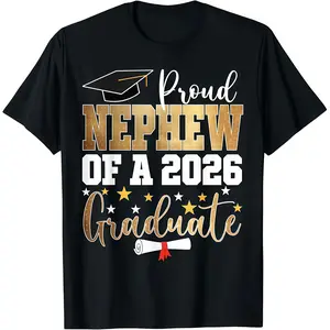 Proud Nephew of A 2026 Graduate Nephew Graduation 2026 T-Shirt Sweatshirt Round Neck