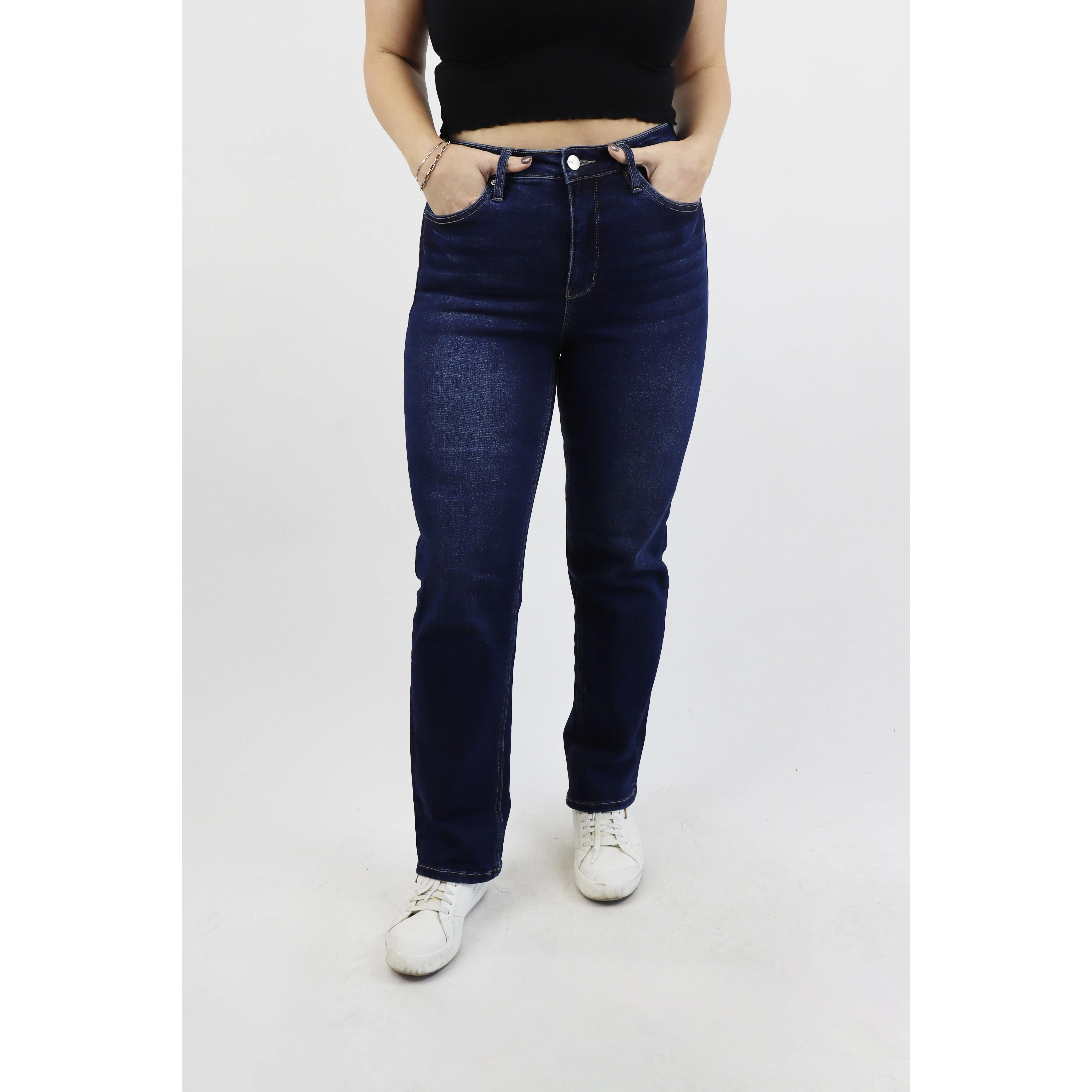 Tummy Control Straight Leg Jeans - Dark Wash