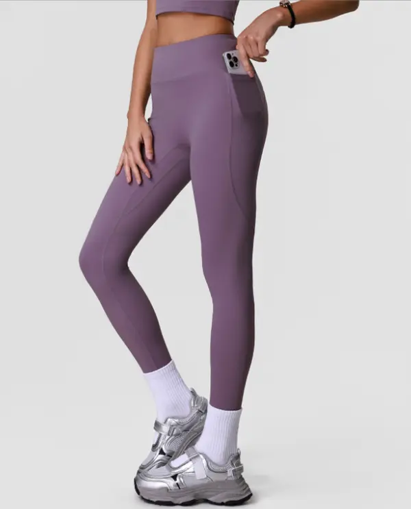 Cross Back Yoga Outfit Set High Waist Contour Seam 9/10 Workout Leggings Soft Nylon Spandex Activewear