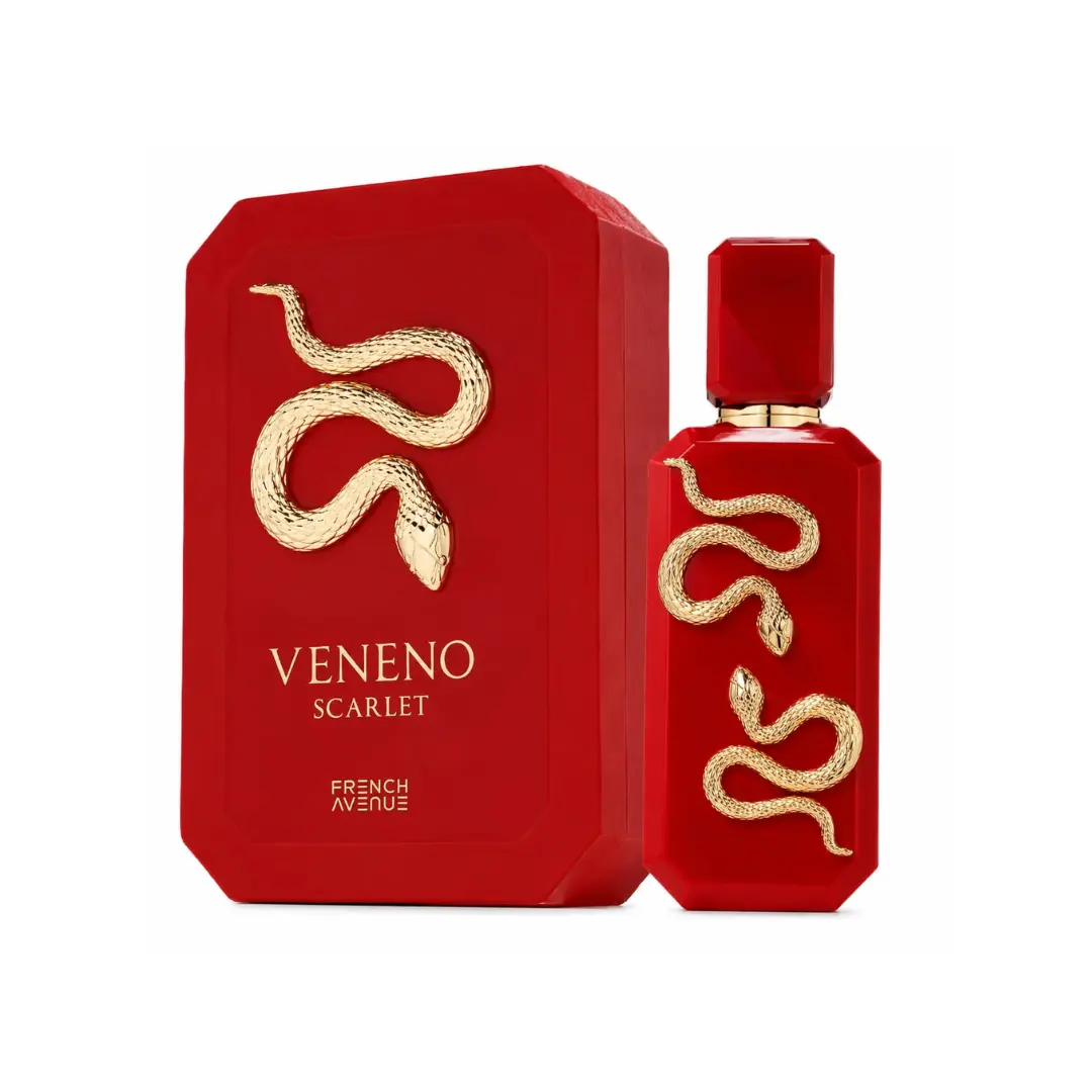 French Avenue Veneno Scarlet Eau de Parfum Spray 3.4 oz for Unisex | Aromatic Fruity Fragrance | Strawberry Raspberry Leather Vanilla