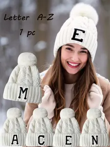 Women's Winter Warm Knitted Beanie Hat, Soft Comfortable Windproof Thermal Insulation Ski Cap for Men and Women, Unisex Headwear, Perfect for Outdoor Activities, Warmth