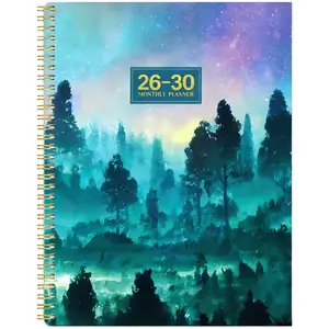 2026-2030 Monthly Planner/Calendar - January 2026 to December 2030, 5-Year Monthly Planner, Green Forest Themed Cover Design Notebook, Yearly Calendar Planning, Monthly Tabs, 60-Month Calendar, 5.5 x 8.3 inches, 71 Sheets / 142 Pages Thick Paper, Elastic