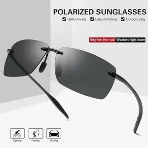 Unisex Polarized Sports Sunglasses TR90 Rimless Lightweight Frame for Driving Fishing Running Baseball Outdoor