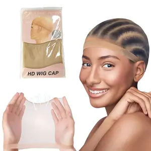KOMOX Skinlike HD Wig Cap,2 Pieces Invisible and Sheer Breathable Ultra-thin Stretchy Stocking Caps for Lace Front Wigs