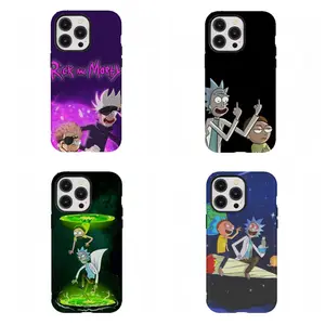 R-Rick and M0rty Phone Case Funny Cartoon Print Protective Case Compatible for iPhone 17 Promax 16 15 14 13 12 11 and for Samsung S21-S25 Perfect Gift for Her Him