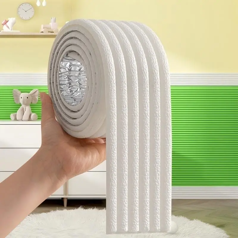 Self-adhesive wall anti-collision strips, soft foam corner protectors, waterproof removable durable wall decorative stickers, home nursery decorative child safety edge strips, Wall Protection, Living Room