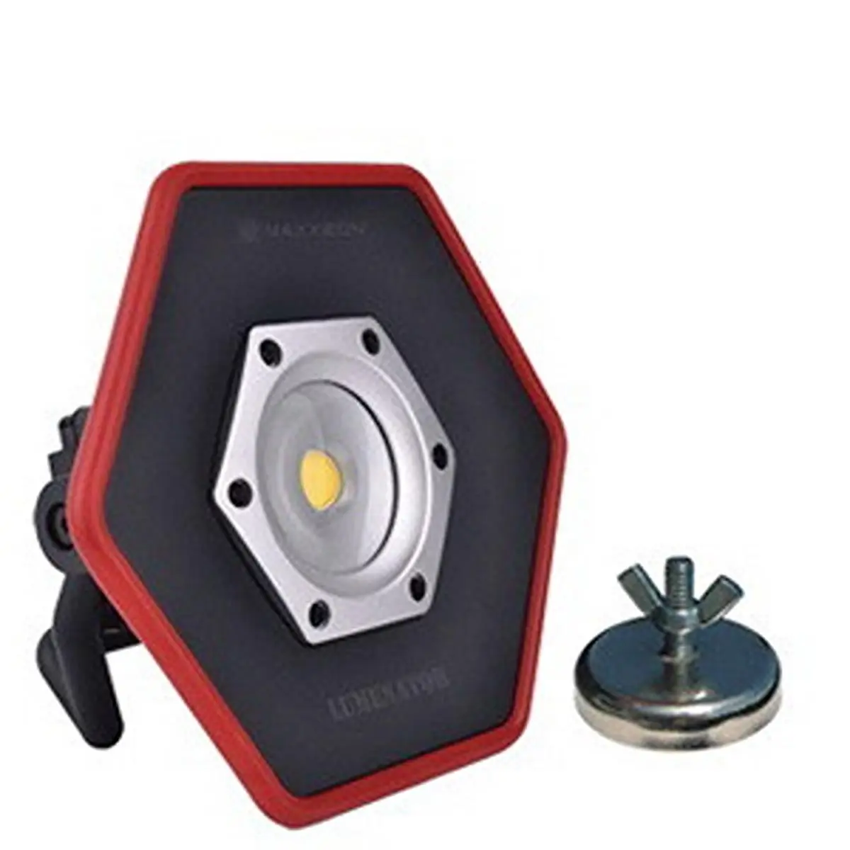 Maxxeon MNMXN05011 4100-Lumen Rechargeable Hexagonal Area Floodlight - Adjustable Waterproof Flashlight with COB LEDs, Magnet, Fresnel-Like Lens, IP65 Dust Tight, 2 lbs Nylon Handle, No Rings/Shadows, 6ft Drop Test Rating (Home Improvement, Roofing)