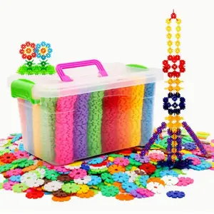 Colorful Snowflake Plastic Creative Building Blocks, DIY Kits, Perfect for Classroom Crafts, Birthday & Back-To-School Gifts, Safe Materials, Fun Design
