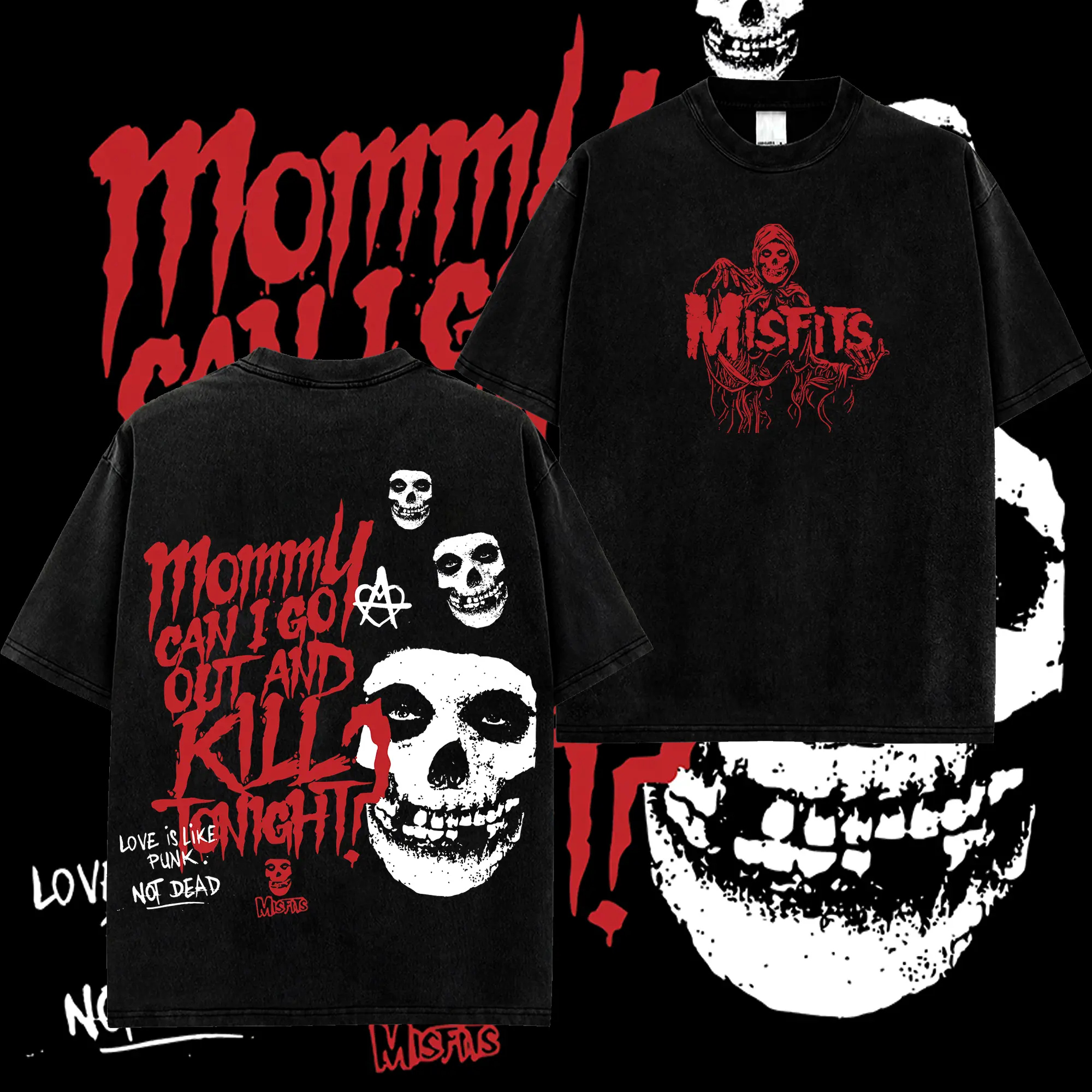 [MetalStyle] Misfits -Mommy, Can I Go Out And Kill Tonight Unisex 100% Heavyweight Cotton T-Shirt, Retro Y2K punk rock Streetwear Top Classic Hoodie Tshirt, Horror Punk Music Shirt, Alternative Streetwear Essential for Rock Lovers