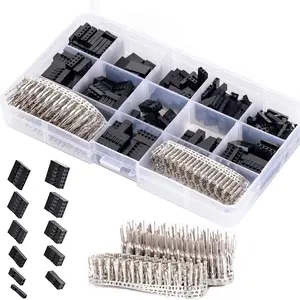 620pcs 2.54mm/0.1" Connectors Wire Jumper Cable Pin Header Connector Housing Assortment Kit Male Female Crimp Pin Connector Terminal Pitch With Plastic Box - Home Improvement.