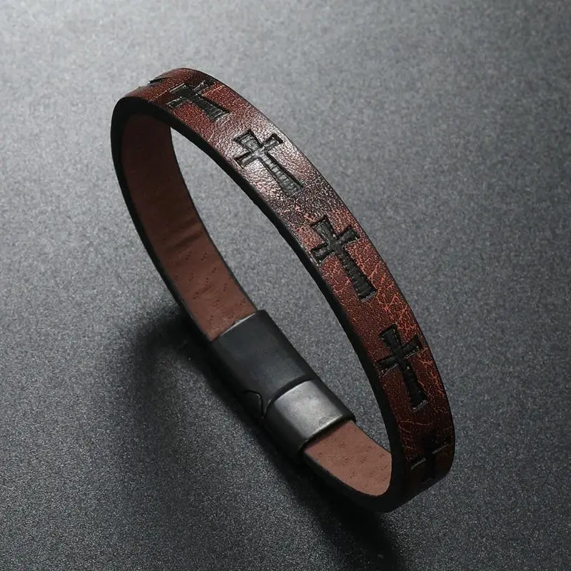Men's Leather Braided Bracelet - 8.5in Natural Black/Brown Boho Unisex Pair, Magnetic Closure, Lead-Free Alloy, Valentine/Father's Day Gift, Everyday Wear Fashion Accessory