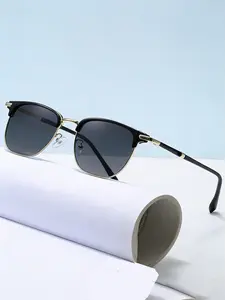Vintage Fashion Half Frame Sunglasses, Street Style Sunglasses, Classic Sunglasses, Unisex, Trendy Casual Uv400 Protection, Lightweight Durable Sunglasses, All Seasons, Outdoor Travel, Plain Style, PC Material