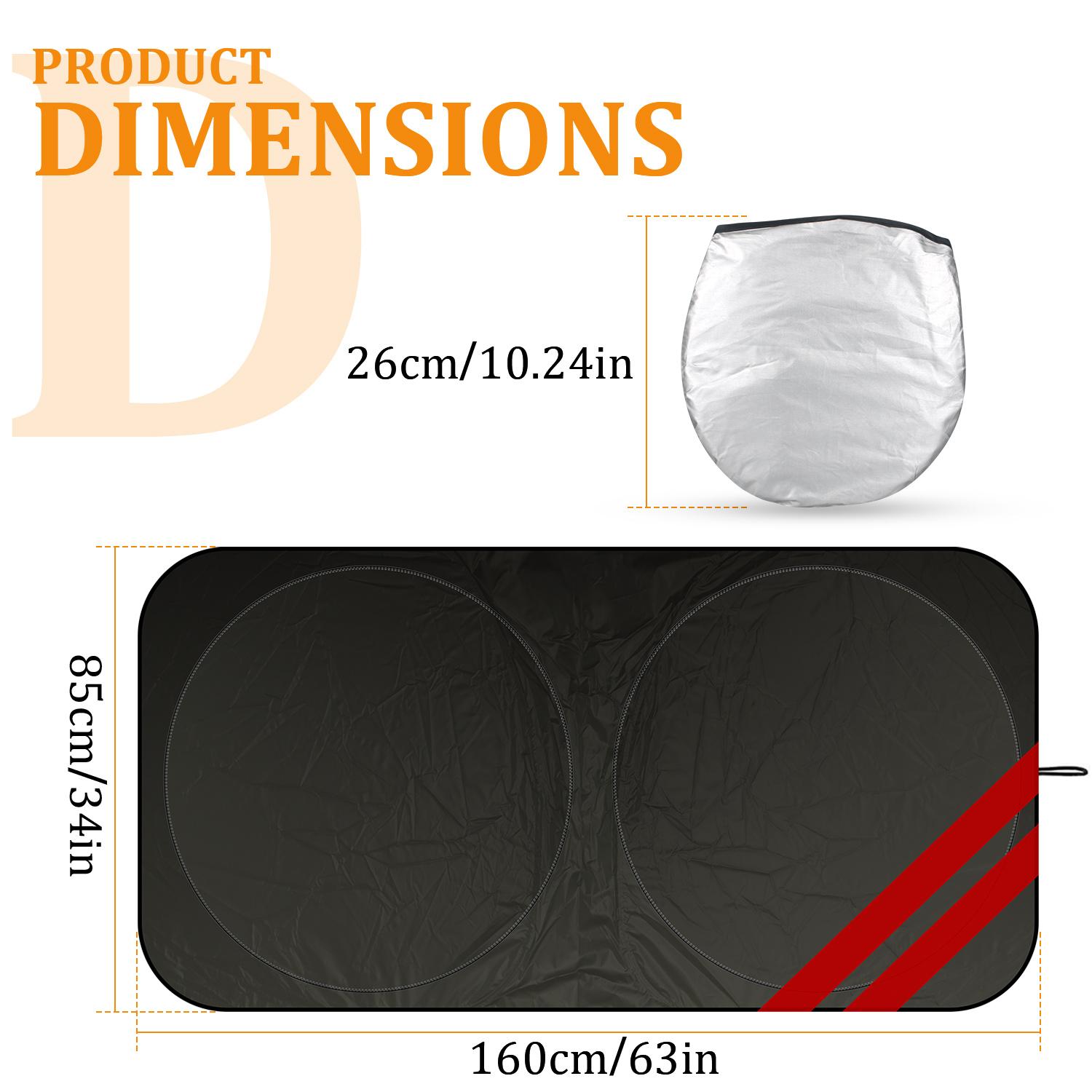 Windshield Sun Shade for Dodge Challenger, Foldable UV Blocking Sun Visor Protector, Universal Fit for All Dodge Cars Window Cover Exterior Protection Accessory