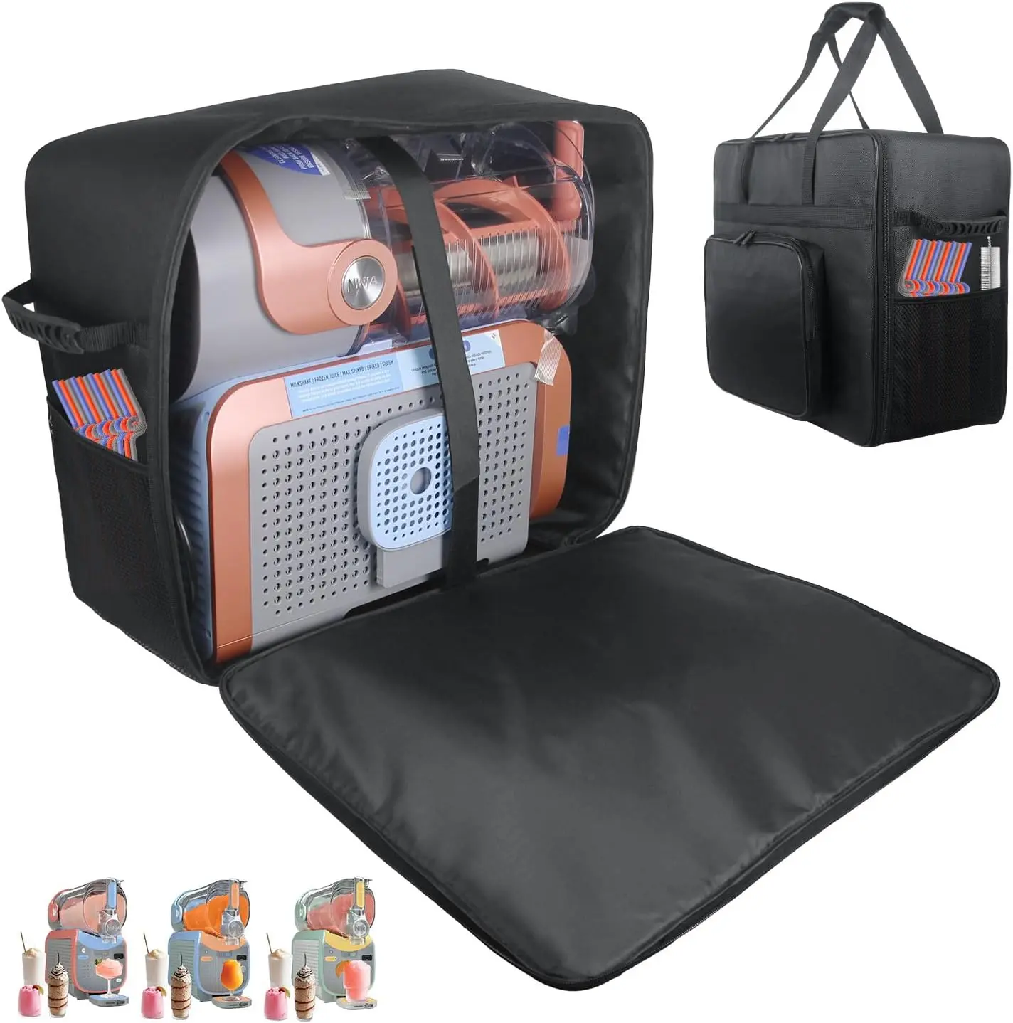 Carrying Bag for Slushie Machine FS605, Black | Portable Outdoor Frozen Drink Maker Travel Bag - Front-Opening, Bag for Smart Frozen Drink Maker FS605