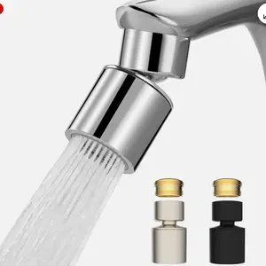 Faucet Aerator 360° Swivel Kitchen Sink Aerator Dual-function 2-Flow Sprayer with Silver and Black Options