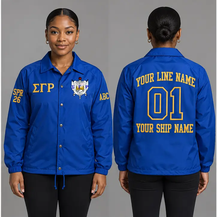 Sigma Gamma Rho Personalized Coach Line Jacket – Line Name, Crest & Chapter Group Orders