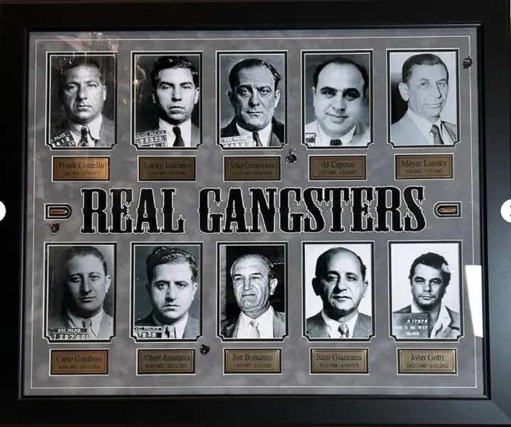 "Real Gangsters" Framed Photo Montage of Notorious Crime Bosses