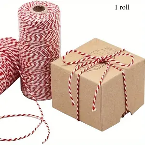 100m/3937inch DIY Cotton Rope Cotton Thread Hand-woven Cotton Thread Clothes Gift Packaging Rope Accessories Cotton Thread
