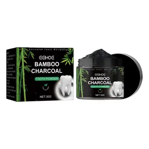 EELHOE Bamboo Charcoal Tooth Powder Cleans Oral Odor, Tooth Stains, Dirt, Fresh Breath, Whitening Teeth Cleaning Tooth Powder Adjustable Snap-On