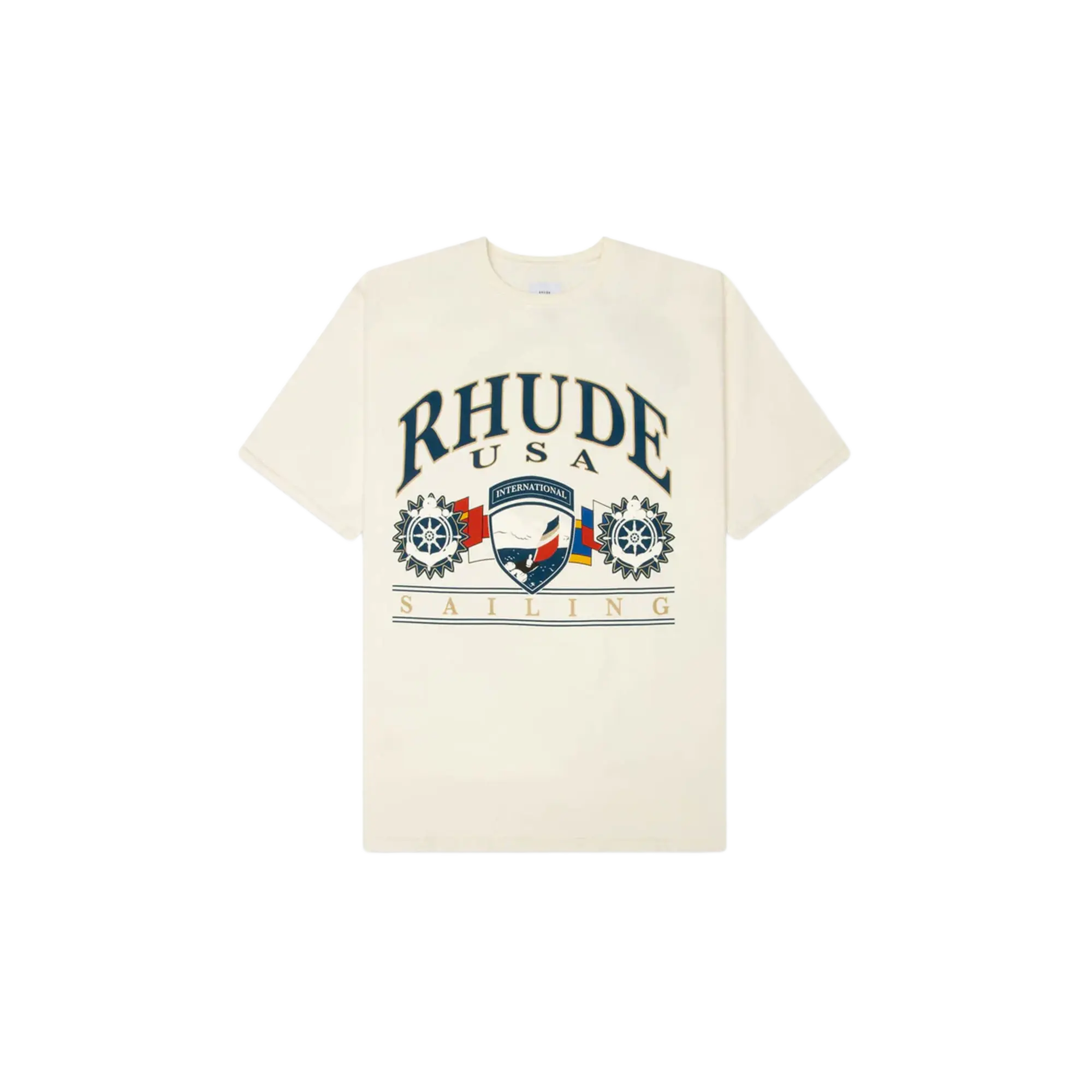 Rhude Usa Sailing Icon Vintage White/Black T-Shirt