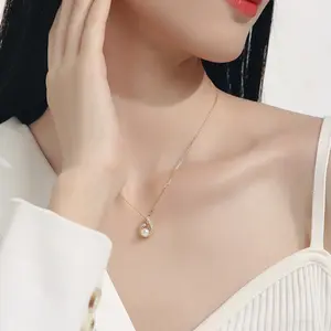 Natural Freshwater Pearl Necklace for Women, Luxurious and Niche Collar  Jewelry with S925 Silver Pendant, Premium Simple Neck  multicolored friend figaro link chain diamond cute