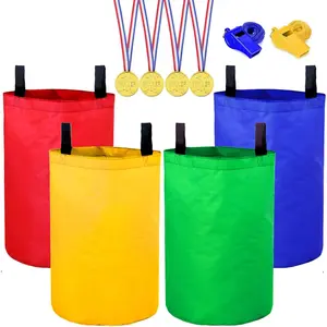 Colorful Durable Potato Sack Race Bags, No Odors or Messy Fibers, Outdoor Lawn Games for Kids, Perfect for Birthday Party and Outdoor Family Game Set