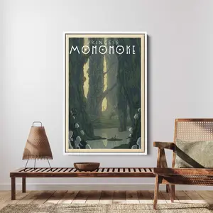 Princess Mononoke Poster, Studio Ghibli Poster Wall Art, Japanese Anime Art, Anime Fan Gift, Studio Ghibli Poster Print, Anime Poster