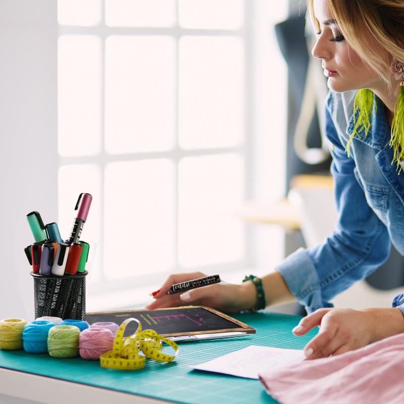 Loddie Doddie 24ct Chalk Markers - Color Collection - Erases Completely on Non-Porous Surfaces, Windows and Glass | 6mm Reversible Bullet & Chisel Tip