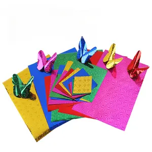 DIY Origami Paper Cutting 15cm Square Colorful Laser Paper Glitter Origami Children's Craft Paper Pearlescent Paper Wholesale