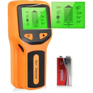Stud Wall Scanner- 5 in 1 Multifunctional Wall Detector Scanner with HD LCD Display & Audio Alarm for the Center and Edge of Wood,, AC Wire & Studs Detection