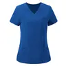 COZYFIT Women's Scrub Tops - Soft Stretch V-Neck Workwear with 3 Pockets, Easy Care Short-Sleeve Uniforms, Scrubs for Women Medical Style Uniforms Clothes for Spring