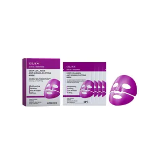 EELHOE Collagen Hydrating Sheet Mask Box Set (4 Sheets), Nicotinamide Glow Facial Mask for Glass Skin, Wrinkle Cream Results for Firming & Pore Tightening, K-beauty Sleeping Mask, Korean Skincare TikTok Exclusive Bundle, Gentle Radiant Dewy Skin