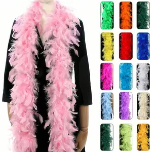 Emulate Turkey Feather Scarf Trim, 1.5m Plush Fabric Feathers for DIY Crafts, Clothing Accessories, Christmas Decorations, Wedding Supplies, Feather Trimmings