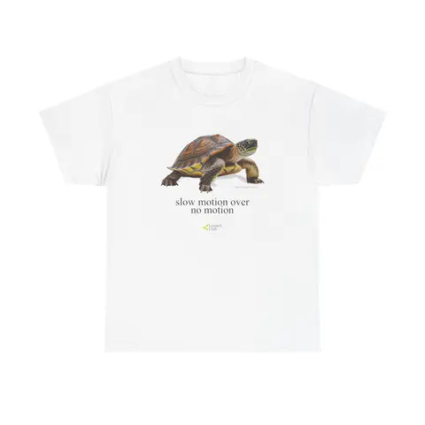 Slow Motion Turtle Shirt - Casual Cotton Retro T-Shirt with Vintage Graphic Design for Men and Women Tshirt White