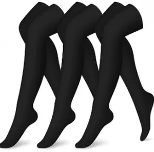 SOCK HUB Black Over Knee Compression Socks for Women and Men, Thigh High Stretch Support Socks, Breathable Lightweight Knee High Leg Sleeves for Running, Travel, Work, Fitness, Long Standing, Daily Wear, Fashion Outfit Matching